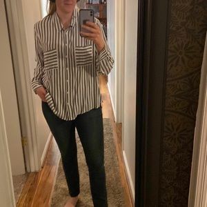 Grey and white button up. Lovely feeling material.